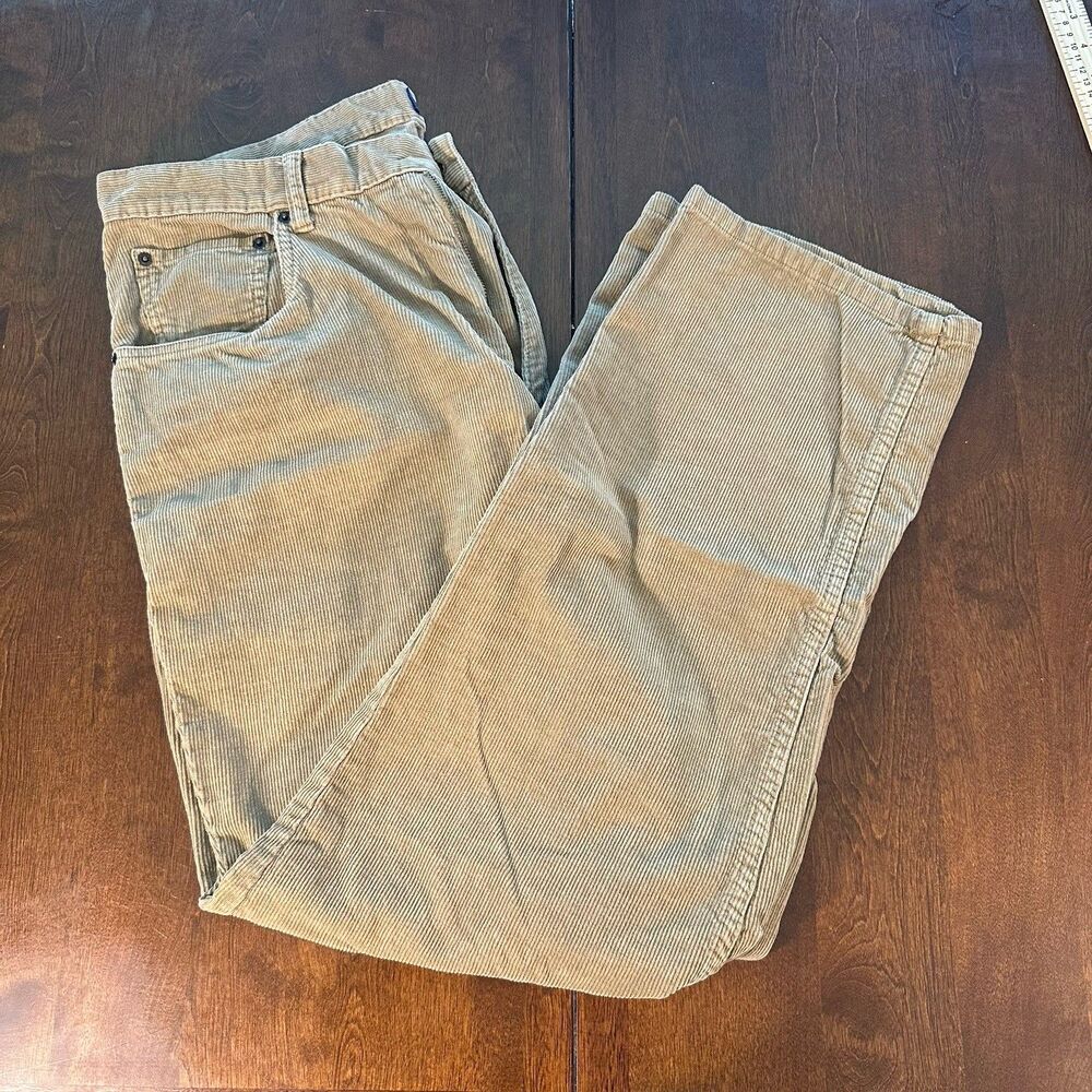 St Johns Bay Corduroy Wide Leg Mens Pants 36x32 Brown Cotton Blend Skater